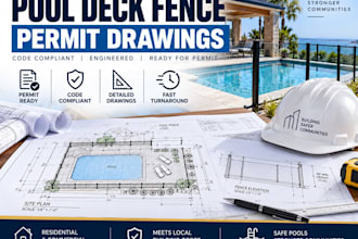 illinois indiana michigan pool deck fence permit drawings