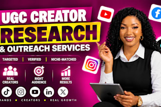 research ugc creators and do influencer outreach for your brand