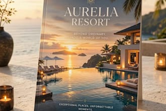 design a luxury hotel, resort, travel brochure and hospitality branding