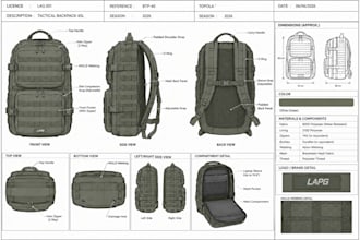 design tactical backpack tech pack, molle pack and gear bag for manufacturing