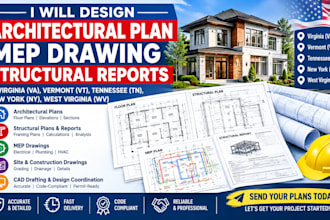 design architectural plan mep drawing structural reports in virginia vt tn ny wv