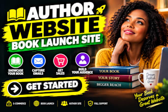 design author website book launch website, writer website book promotion website