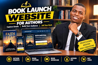 design author website book launch website, writer website book promotion website