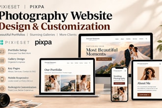 design pixieset portfolio website, photography website, pixpa, wedding website