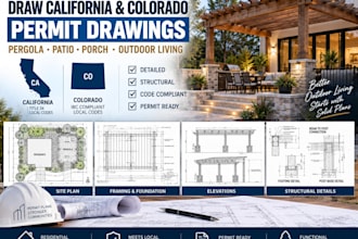 structural california colorado pergola patio porch permit drawings
