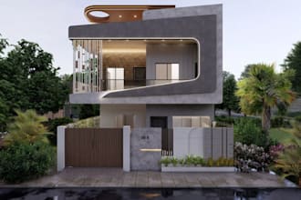 rebuild residential house,autodesk revit design, lumion rendering, architectural