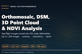 process drone images into orthomosaic, dsm, 3d point cloud and ndvi maps