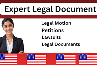 write court legal documents, lawsuit, complaints, motions, petition, appeals