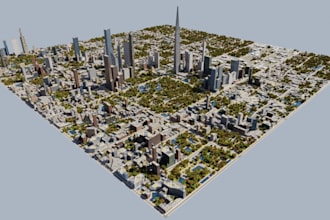 deliver realistic 3d city block in revit, cape town, public street, urban layout