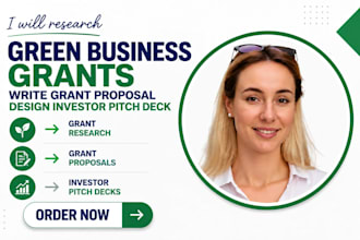 research green business grants write grant proposal design investor pitch deck