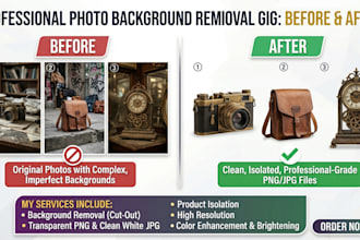 professionally remove background from images and do photo cutout