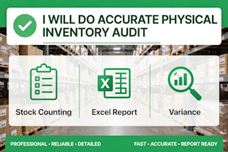 do accurate inventory audit, stock audit and excel reporting