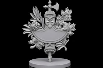 design custom relief pattern for cnc,emblem,crest,3d medallion,stl for laser cut