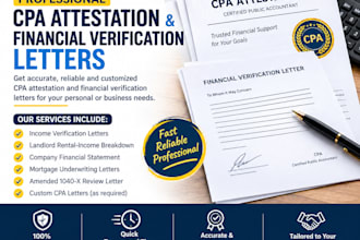 prepare customized CPA attestation and financial verification letters