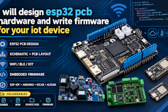 design esp32 pcb hardware and write firmware for your iot device