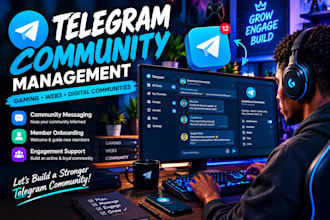 manage telegram dm outreach and community engagement for gaming and crypto