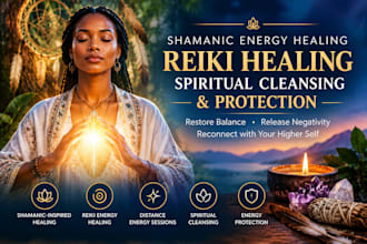 perform shamanic energy healing, reiki, negative energy cleansing and protection