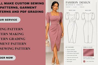 create professional sewing patterns for clothing and fashion designs