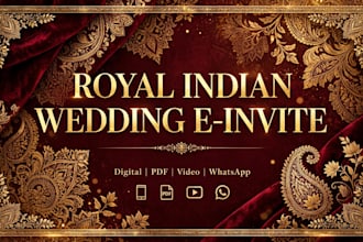 design luxury indian wedding invitation and e invite