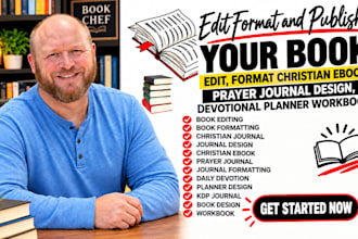 edit, format christian ebook, prayer journal design, devotional planner workbook