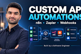 build custom n8n and zapier API workflow automations