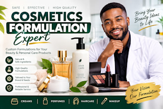 create cosmetics, skincare, haircare, perfume and makeup products