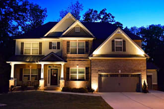 design architectural  exterior lighting design, facade or landscape lighting