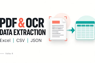 extract PDF and scanned document data to excel CSV or json
