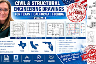 do civil structural engineering drawings for texas california florida permit
