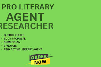 be your literary agent for book publishing