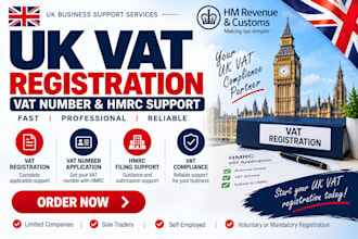 do UK vat registration, hmrc vat number application and vat compliance support