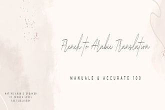 be your professional french to arabic translator