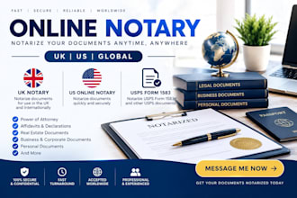 notarize UK US online notary, notarize legal documents usps form 1583, UK notary
