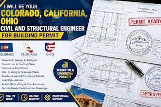 do colorado, california, ohio civil and structural engineer for permit approval