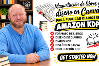 maquetación de libros y diseño en canva para publicar diarios en amazon KDP