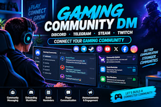 manage gaming community dm outreach discord telegram steam and social media