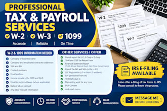 do payroll w2, w3, 1099 for your company, independent contractor, employees