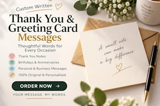 write custom thank you message and greeting card