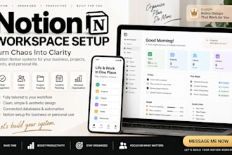 create custom notion template notion expert notion workspace notion dashboard