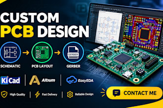 design custom pcb layout, schematic, circuit board in kicad, altium, esp32 pcb