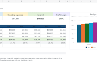 create an excel financial dashboard and management report