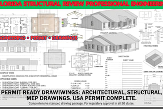 provide florida structural engineering, permit drawings and florida stamp