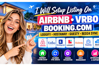 setup listing on airbnb vrbo booking com lodgify hostaway guesty, bed24 sync