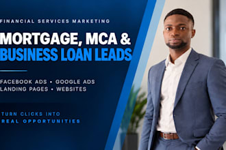 do mortgage, mca insurance leads landing page business loan website, leads