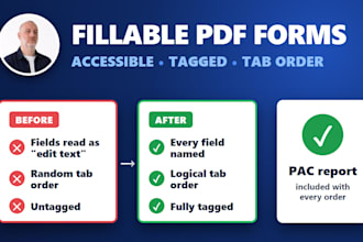 make your PDF form fillable and accessible with tagged fields and tab order
