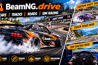 create beamng drive mod, custom drift track, track road mod, and sim racing mod