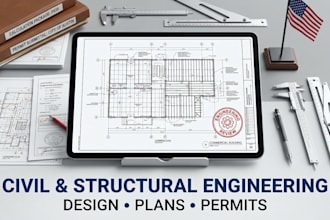 design civil, structural, engineering review, pe engineer for permit in fl ny ca