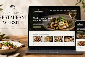 do a squarespace food blog website,cafe online food ordering website design