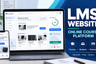 build an lms website, elearning website and online course platform