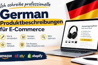 write professional german product descriptions for ecommerce